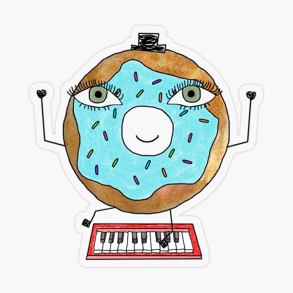 The Fancy Piano Dancing Donut Sticker, donutPicture